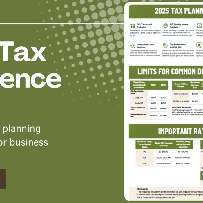Our updated tax planning reference guide for 2025